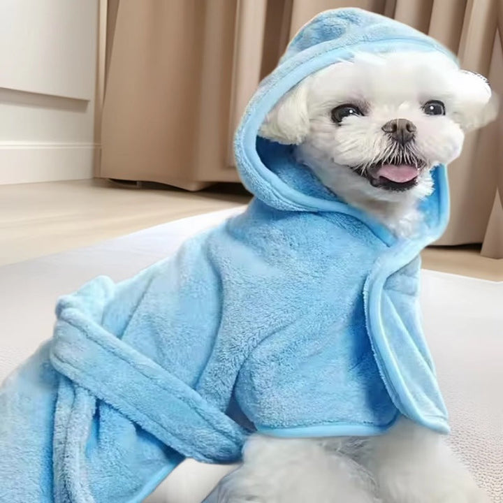 Transform Bath Time with Our Soft Coral Fleece Wearable Pet Bath Towel